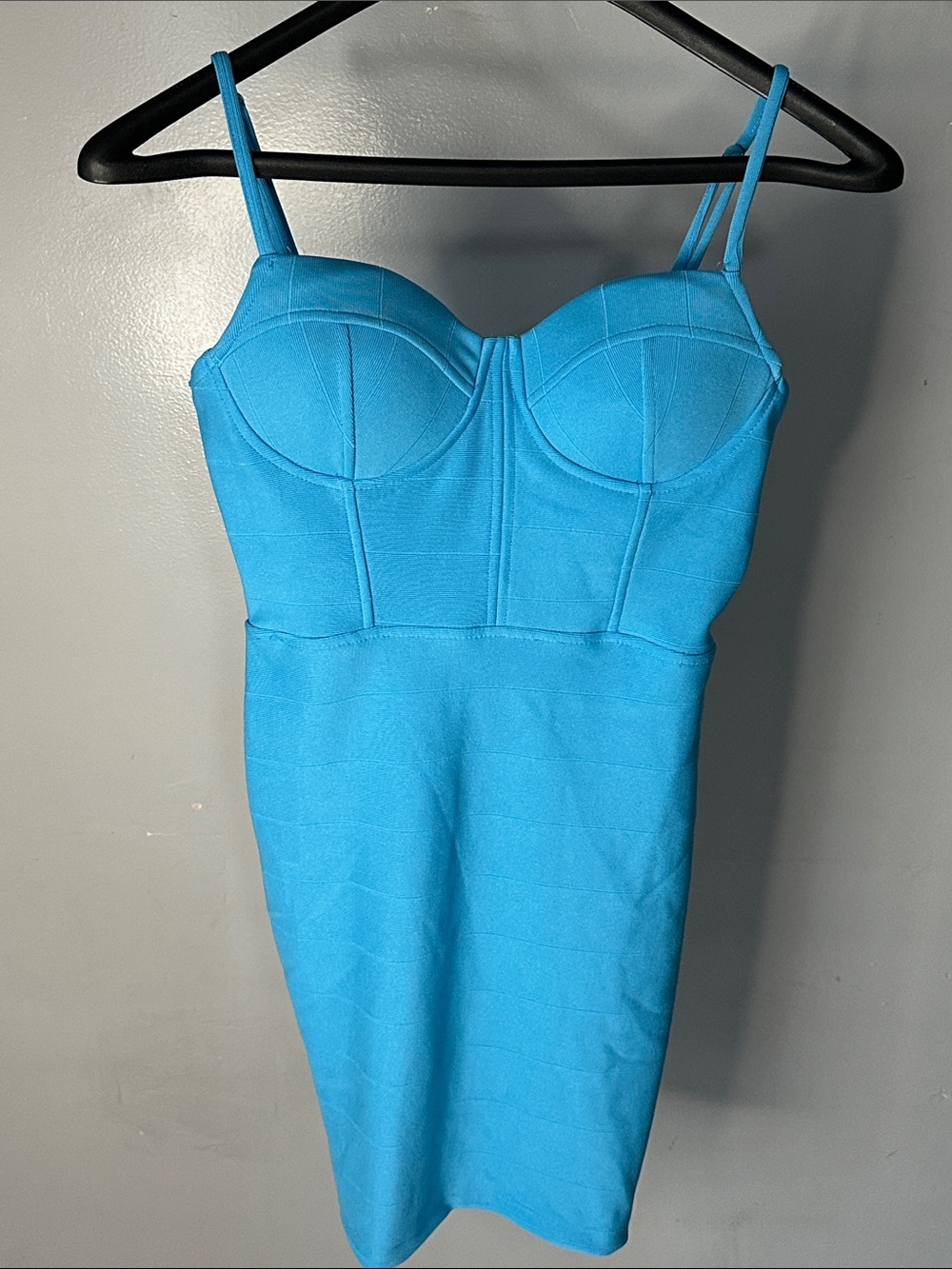 Haute Monde Turquoise Bustier Bodycon Dress
